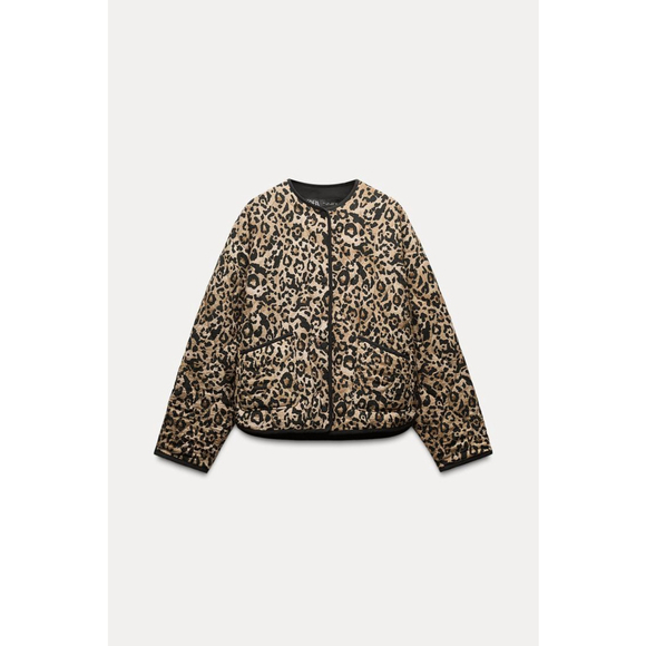 Zara Animal Print Puffer Jacket Size S - Picture 7 of 14